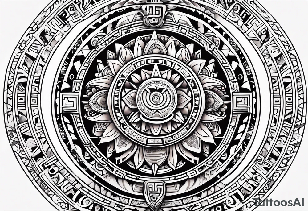 Mayan calendar simple tattoo idea