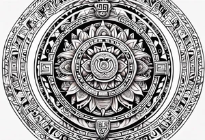Mayan calendar simple tattoo idea