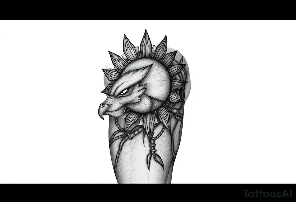 Left arm sleeve. I already have a sun on my deltoid made out of stone. Add theme from the movie never ending story with felcor and atrui tattoo idea