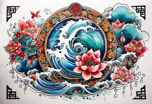 what goes around comes around water color
 based tattoo idea