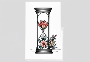 Hour glass flower tattoo idea