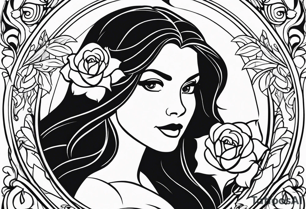 Disney's beauty and the beast, snow white and Pocahontas tattoo idea