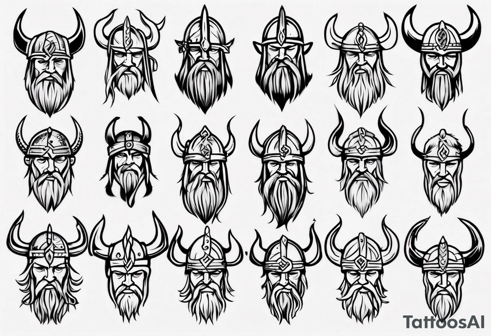 Simple viking head tattoo idea