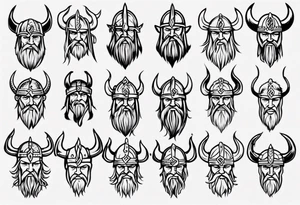 Simple viking head tattoo idea