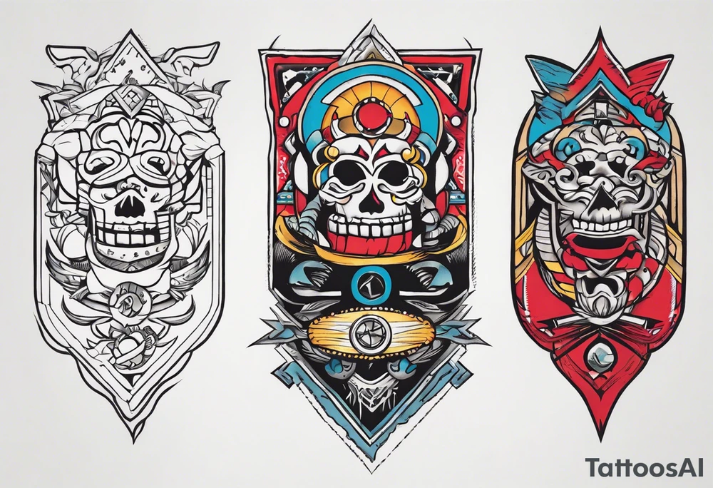 Rock a billy arm sleeve tattoo idea