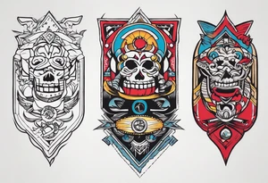 Rock a billy arm sleeve tattoo idea