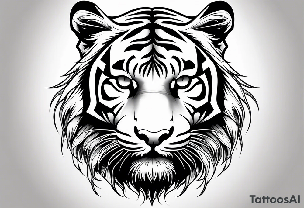 tiger vertical tattoo idea