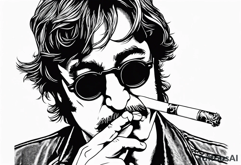 john lennon smoking cigarette tattoo idea