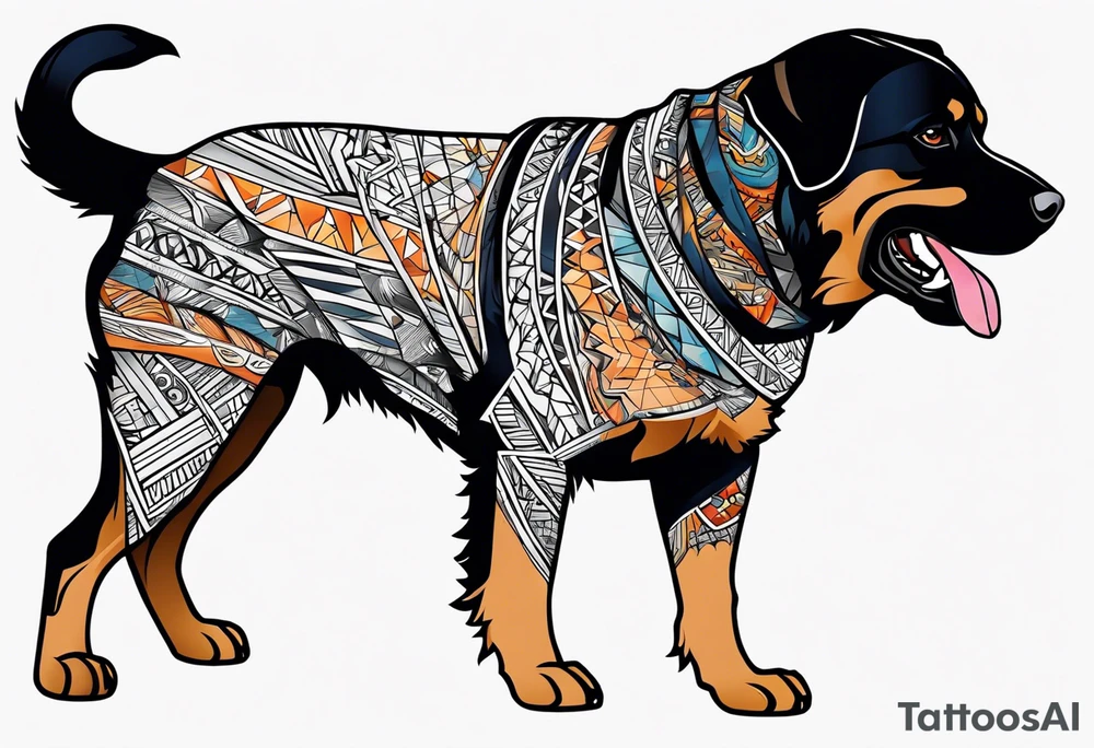 Barking Rottwieller tattoo idea