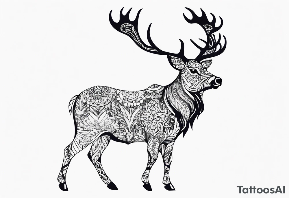 Magical Reindeer tattoo idea