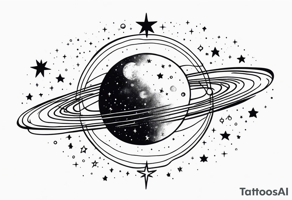 Celestial galaxy realistic tattoo idea