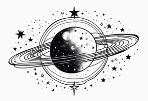 Celestial galaxy realistic tattoo idea