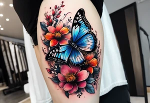 butterfly, snow, flower tattoo idea