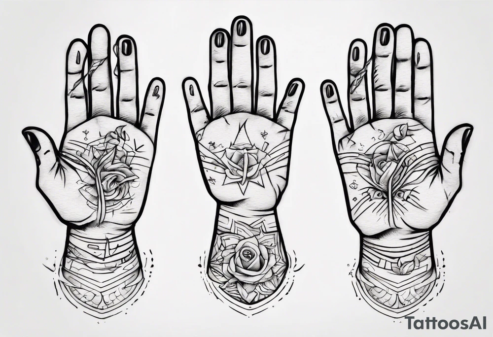 Really simple, only a few lines 
and clean tattoo of . two hands holding tattoo idea