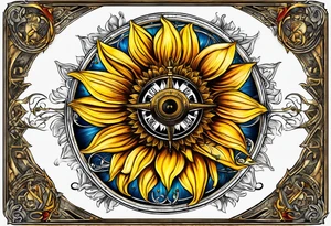 Sunflower and
 compass, with the words "To Thine Own Self Be True" tattoo idea