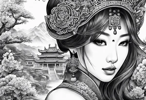Chinese wall, realistic,chinese art tattoo idea