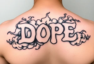 Dope spelled out in smoke
Clouds tattoo idea