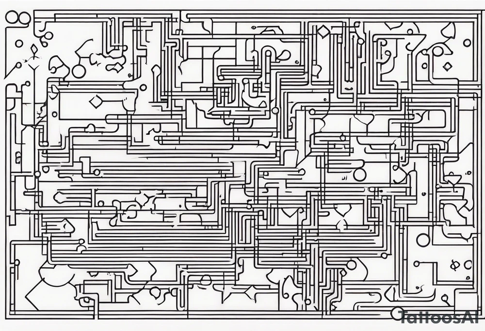 Puzzle with circuits tattoo idea