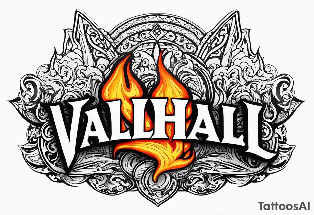 Valhalla on fire tattoo idea