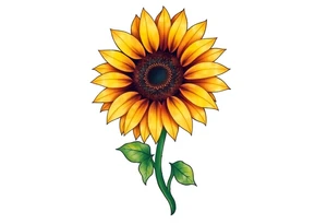 Sunflower with stem tattoo idea