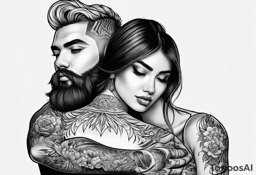 Hugging tattoo idea