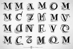 I need a tattoo and it has the letters M, Z, V, M, these are the letters that my children's and husband's names start with. something original tattoo idea