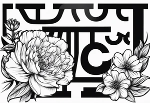 “Illustrate a small, elegant tattoo of a flower bouquet with clean lines and minimal shading, perfect for a feminine touch.” tattoo idea