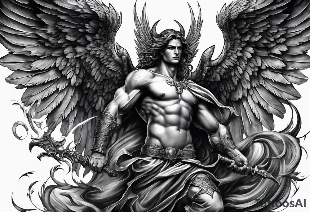 Angel vs Demon for all mankind tattoo idea