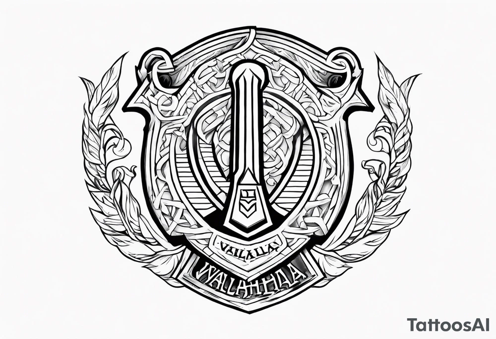 Valhalla shield sword axe Valknut tattoo idea