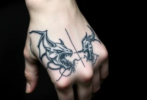 Battle for soul
inner demons
Internal conflict tattoo idea