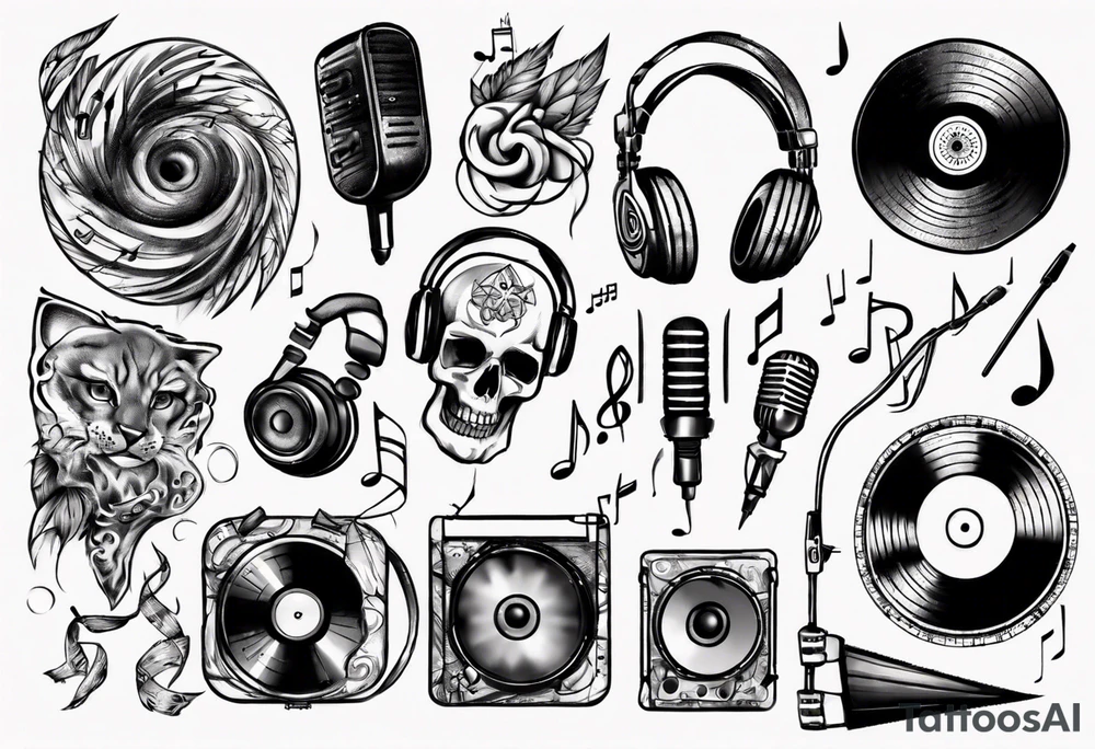 music sound tattoo idea