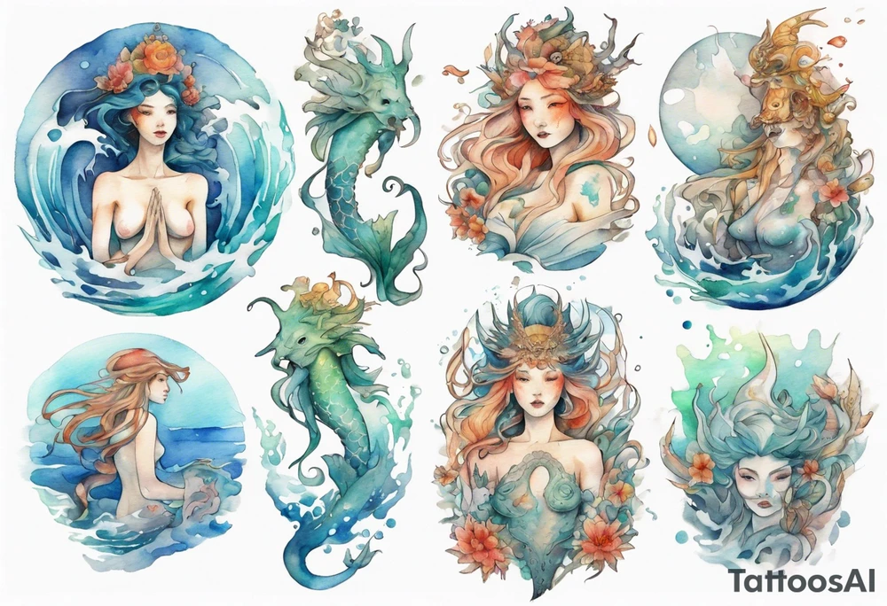 a sea goddess tattoo idea
