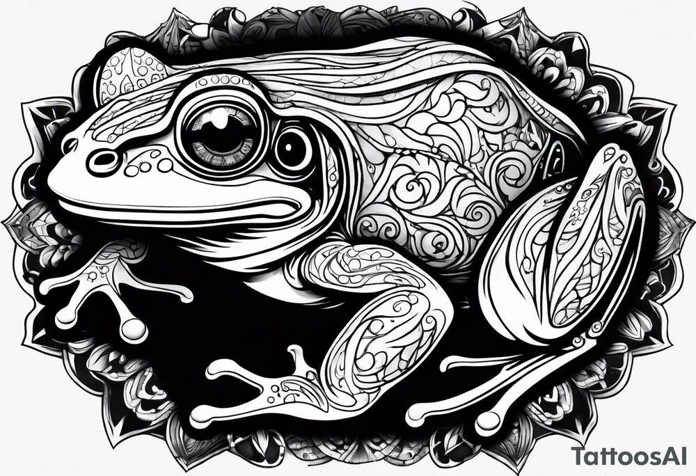 a psychedelic frog tattoo idea