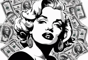 marilyn monroe scarface  money backgrouund tattoo idea