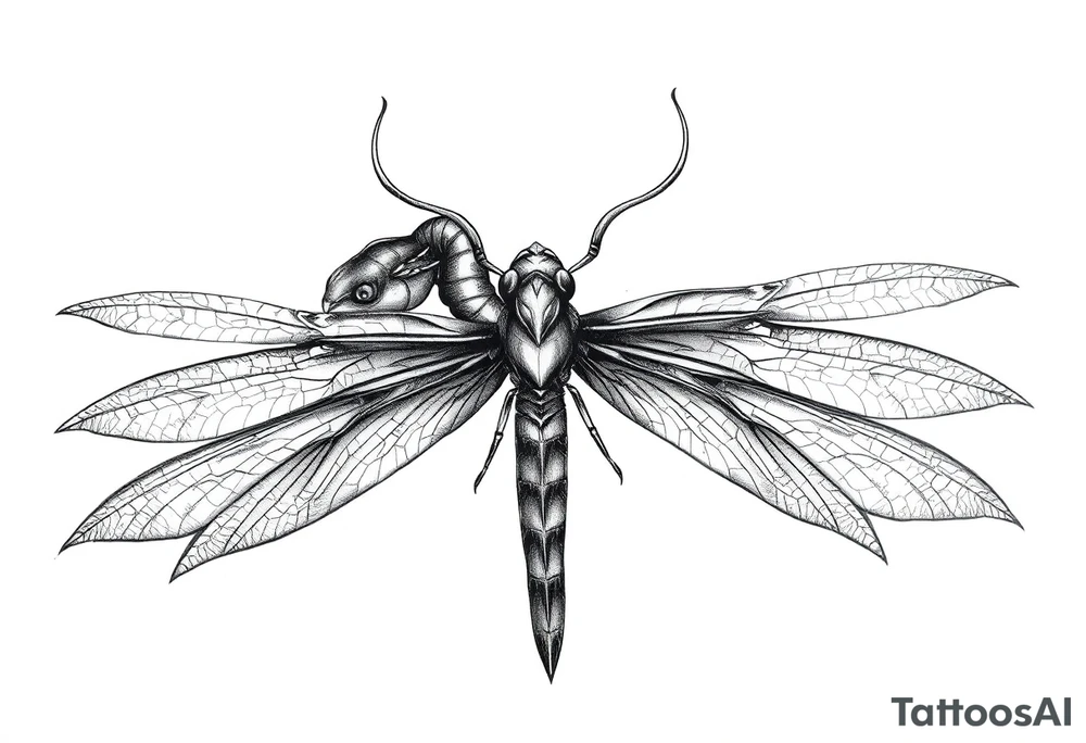 mystical dragon fly tattoo idea