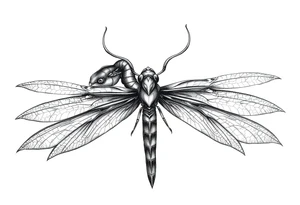 mystical dragon fly tattoo idea