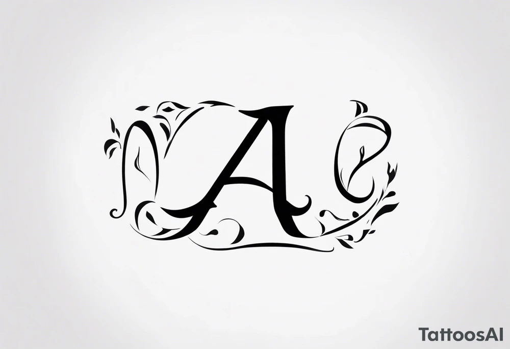 the letters A R in the middle of a ninja headband tattoo idea