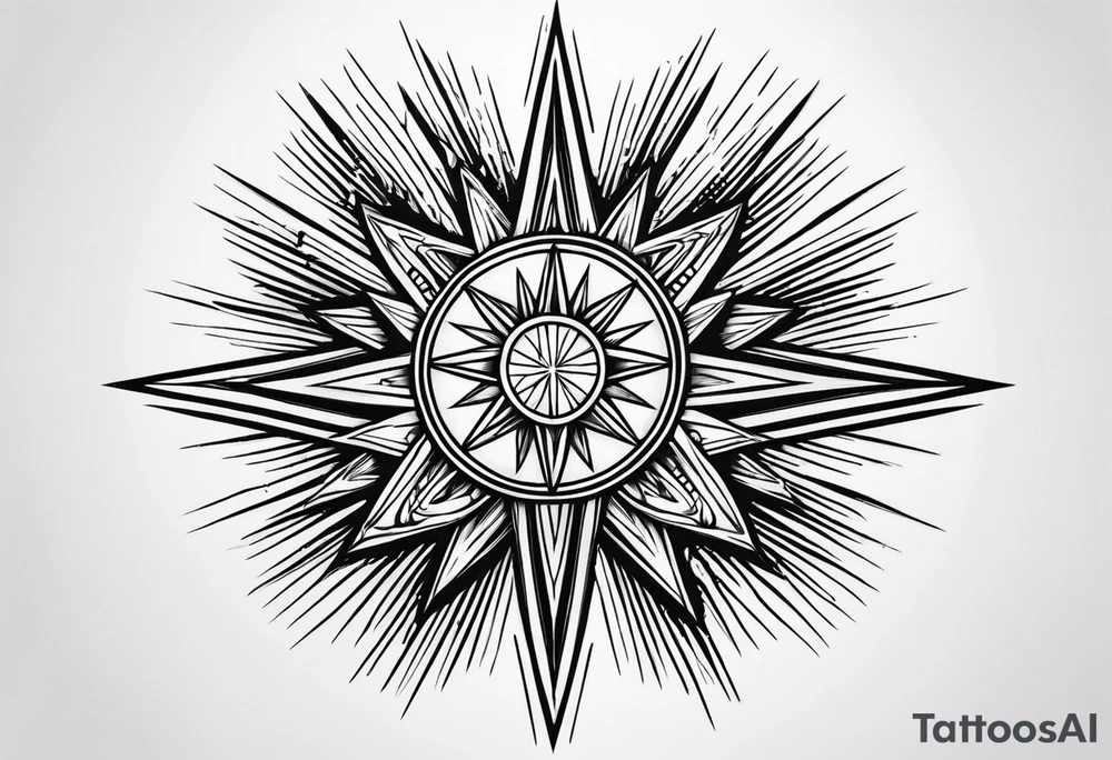 star rays tattoo idea