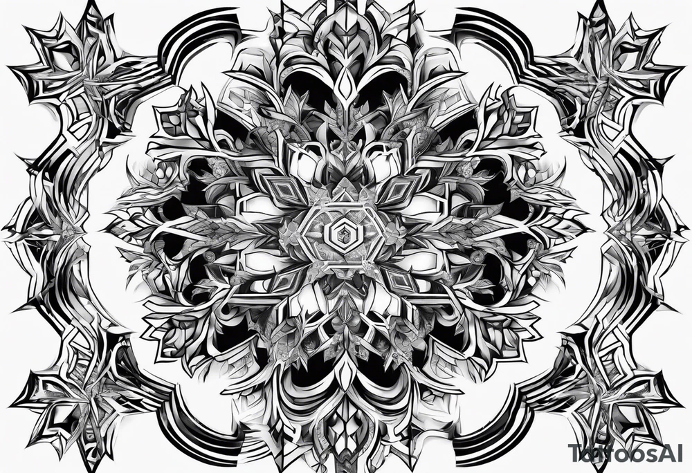 Fractal snowflake masculine tattoo idea