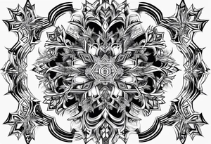Fractal snowflake masculine tattoo idea