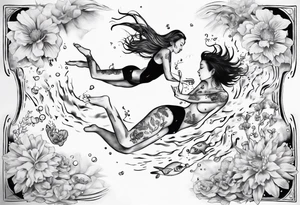 “You’re diving in my pool” romantic , music style tattoo idea