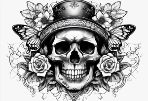Skull with bees tattoo idea