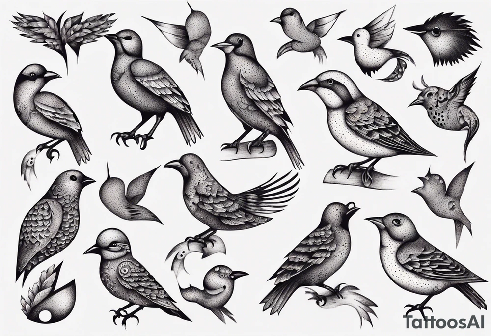 cibo matto bird tattoo idea