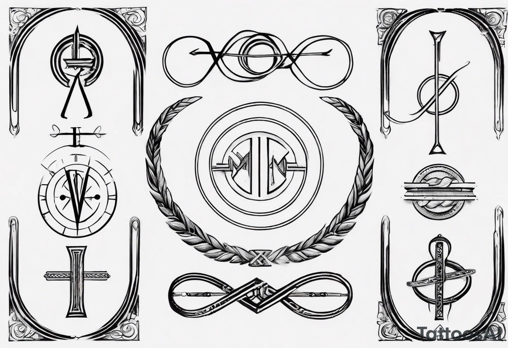 infinity loop with roman numeral IV on the line tattoo idea