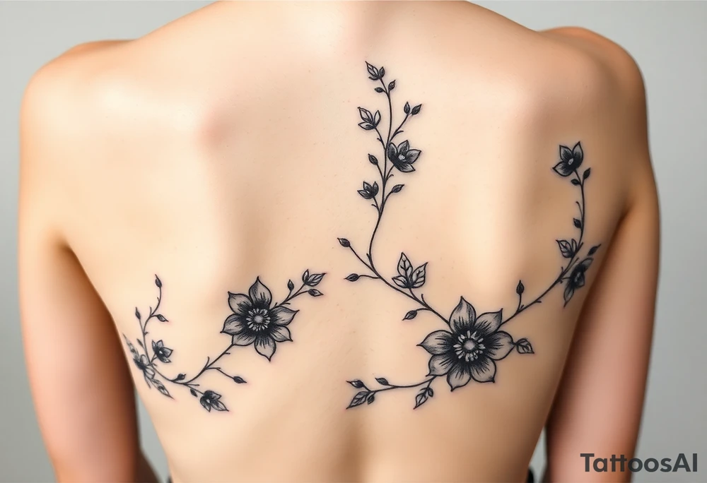 floral vines tattoo idea