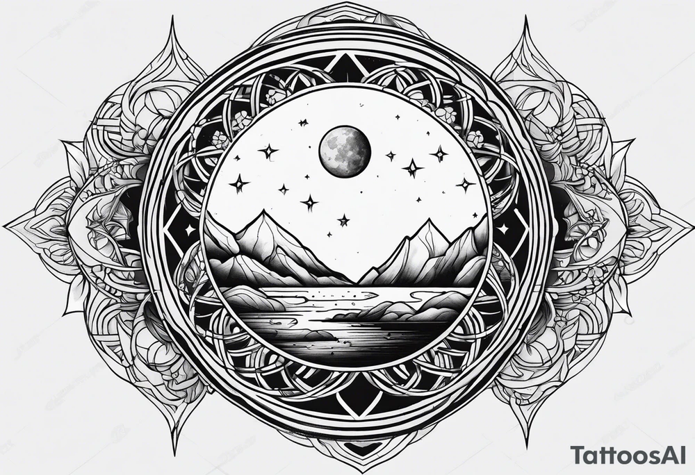 sacred moon tattoo idea