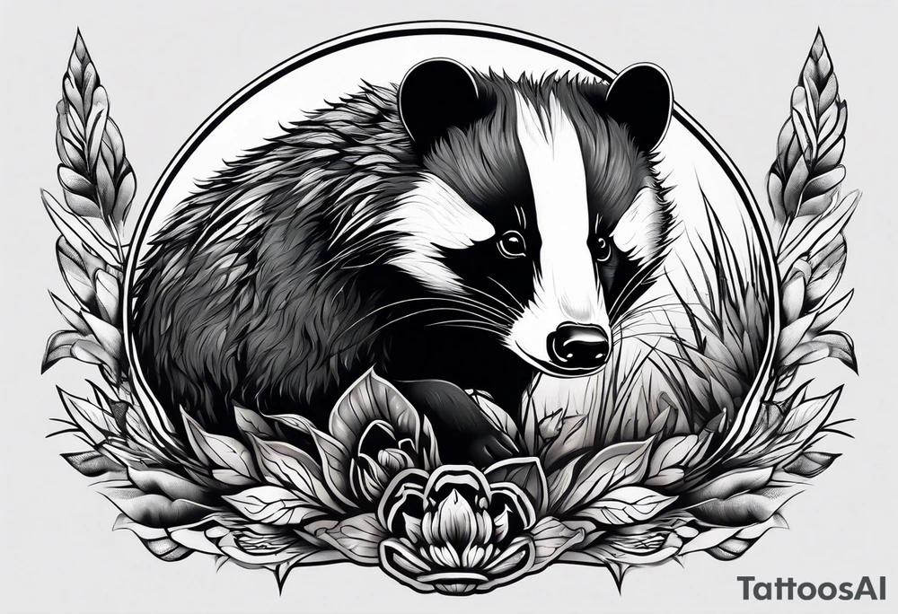 Feral badger tattoo idea