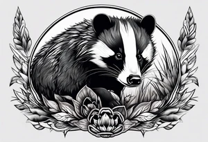 Feral badger tattoo idea