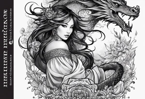 Mädchen drache tattoo idea