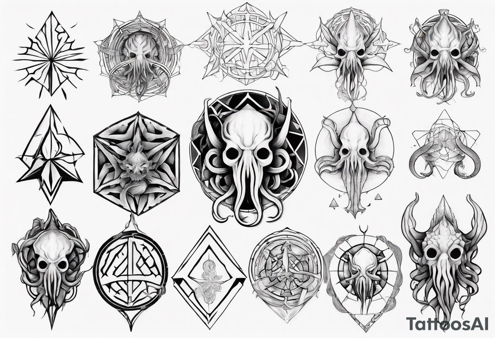 Cthulhu mythe for forearm tattoo idea